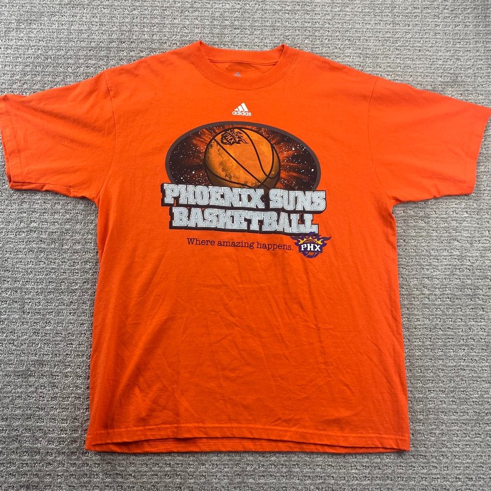 Adidas Phoenix Suns Basketball Shirt Men Large L Orange Where Amazing Happens